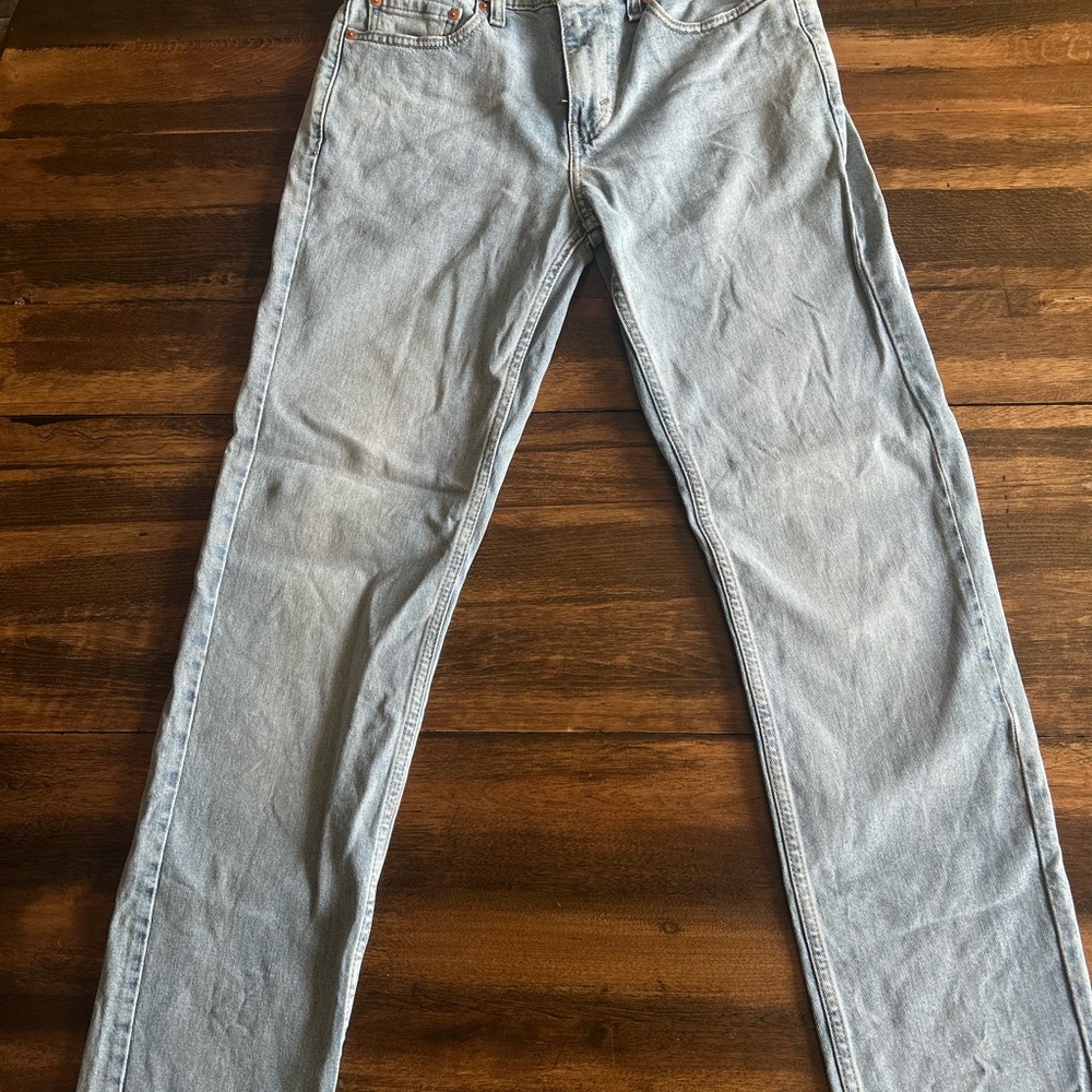Levi's Men's Straight Jeans in Pale Blue Wash